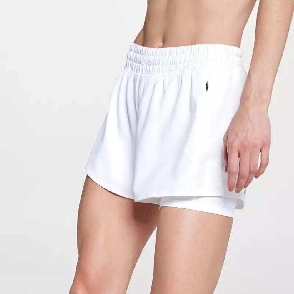 CALIA Women's Infinity Mid Rise 2 In 1 Short White Size Medium